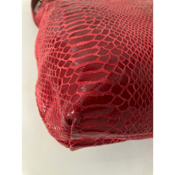 MICHAEL KORS, MEDIUM RED ANIMAL PRINT LEATHER CROSSBODY BAG - Picture 8 of 14